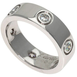 CARTIER Authentic 18k Silver Diamond Love Ring